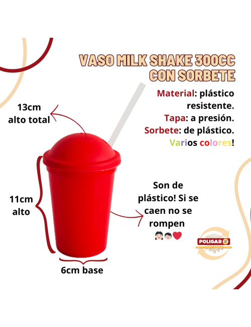 VASO MILK SHAKE X 300 CC...