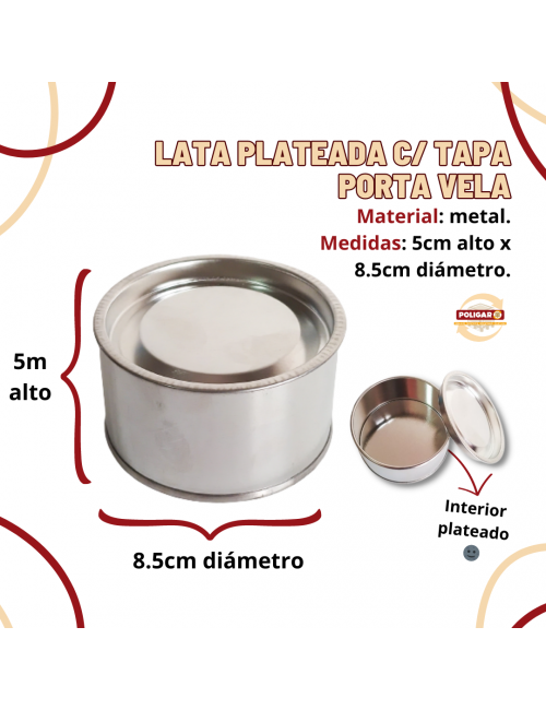 LATA PLATEADA CON TAPA...