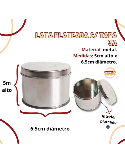 LATA PLATEADA CON TAPA...