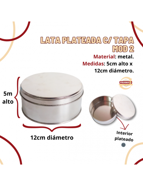 LATA PLATEADA CON TAPA MOD...