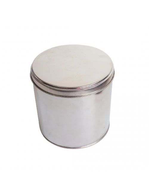 LATA PLATEADA CON TAPA...