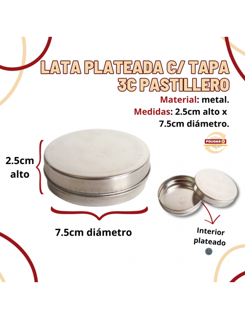 LATA PLATEADA CON TAPA...