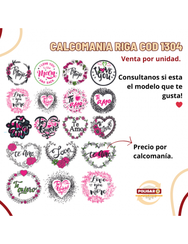 CALCOMANIA RIGA AMOR OFERTA...