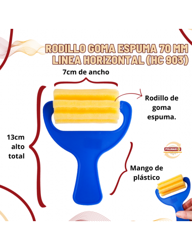 RODILLO GOMA ESPUMA 70 MM...