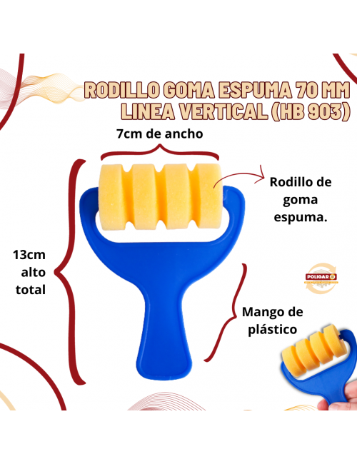 RODILLO GOMA ESPUMA 70 MM...