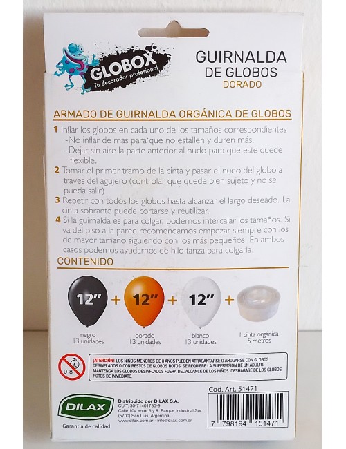 GUIRNALDA DE GLOBOS DORADOS...