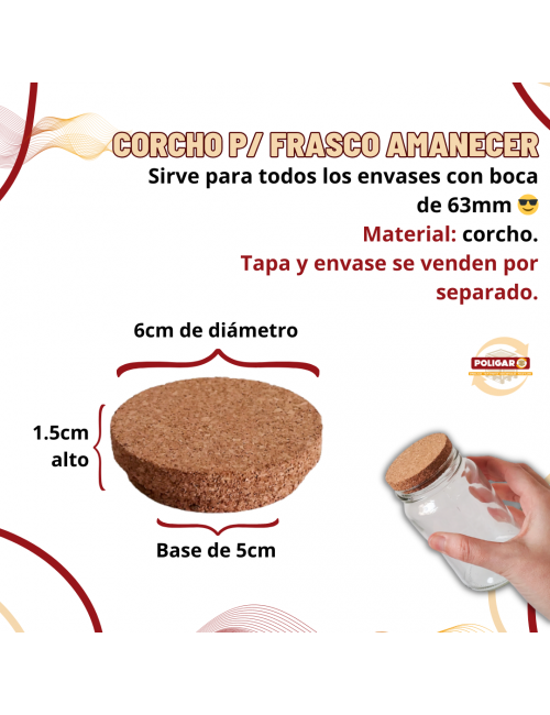 CORCHO P/ FRASCO BOCA AXIAL...