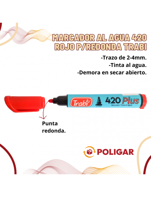 MARCADOR AL AGUA 420 ROJO...