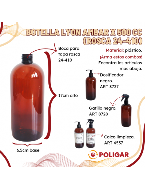 BOTELLA LYON AMBAR X 500 CC...