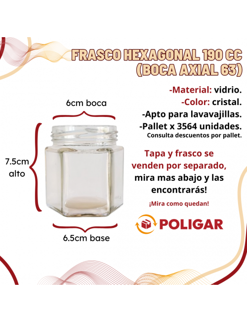 FRASCO HEXAGONAL 190 CC...