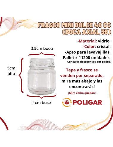FRASCO MINI DULCE 40 CC...
