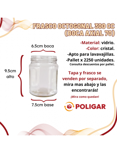 FRASCO OCTOGONAL 300 CC...