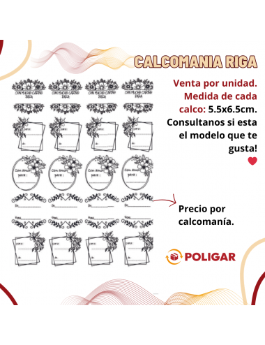 CALCOMANIA RIGA ETIQUETA...