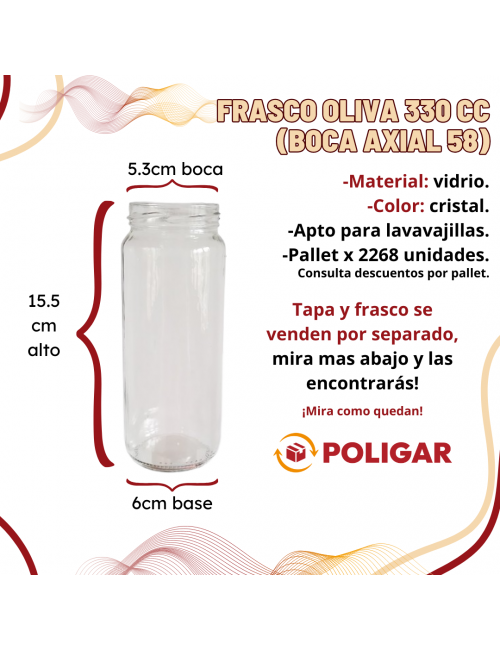 FRASCO OLIVA 330 CC (BOCA...