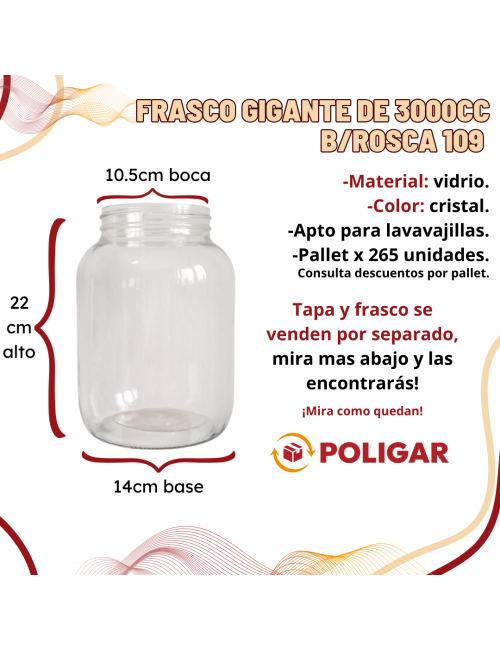 FRASCO GIGANTE X 3000 CC...