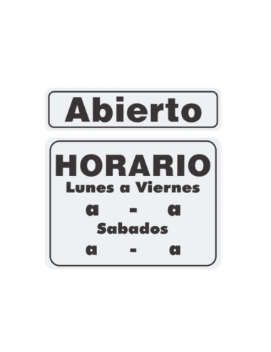 CARTEL ABIERTO + HORARIO...