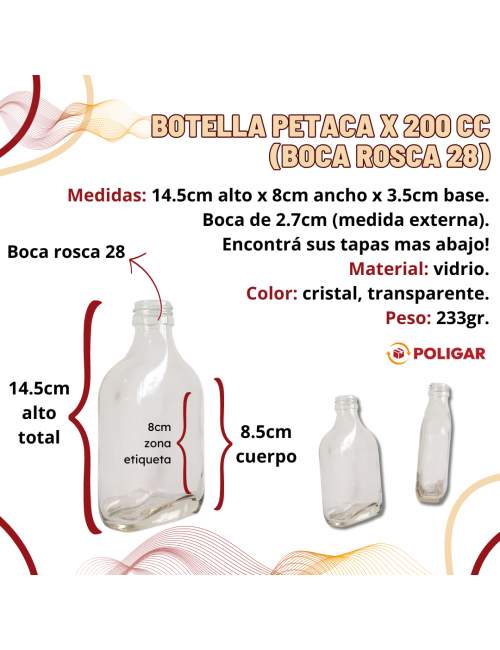 BOTELLA PETACA X 200 CC...
