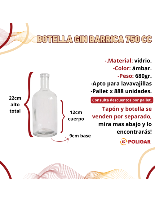 BOTELLA GIN BARRICA 750 CC...