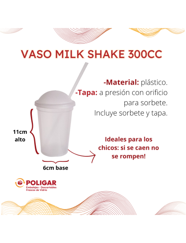 VASO MILK SHAKE X 300 CC...