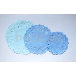 BLONDA BORDADA CALADA CELESTE 15 CM X 100 UNI     