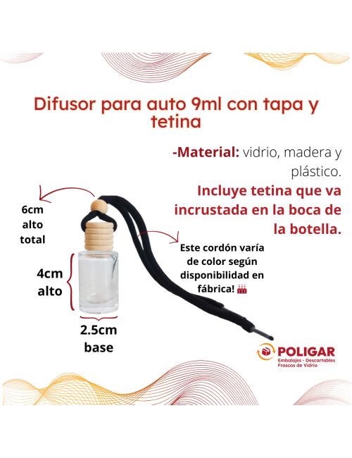 DIFUSOR PARA AUTO 9ML...