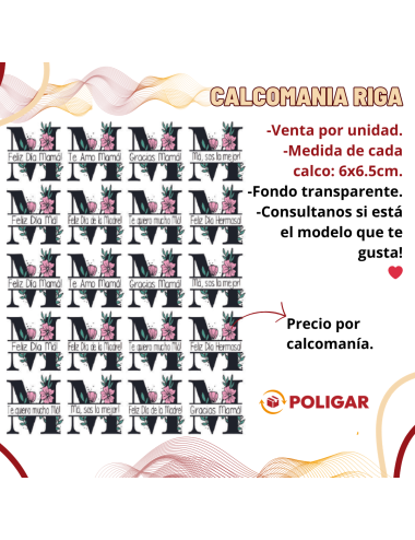 CALCOMANIA RIGA MAMA M Y...
