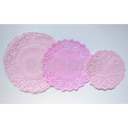 BLONDA BORDADA CALADA ROSA 13 CM X 100 UNI        