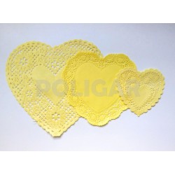 BLONDA BORDADA CORAZON AMARILLO 10 CM X 100 UNI   