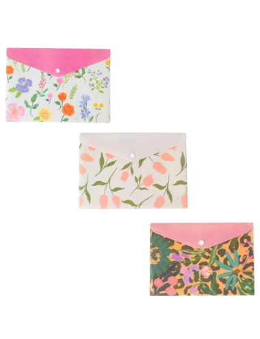 SOBRE CON BOTON A4 FLORES...