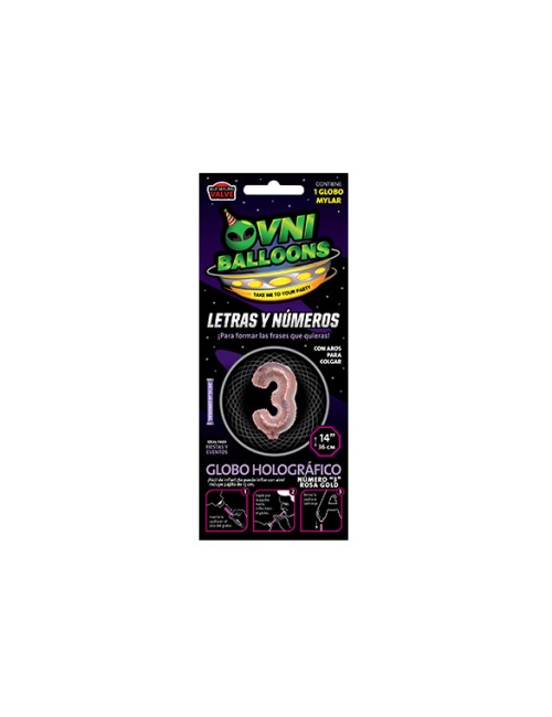 GLOBO HOLOGRAFICO ROSA GOLD...