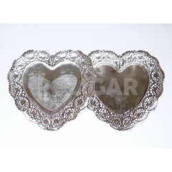 BLONDA BORDADA CORAZON PLATA 15 CM X 100 UNI      