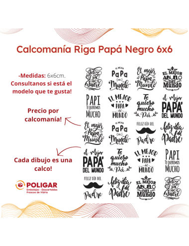 CALCOMANIA RIGA PAPA NEGRO...