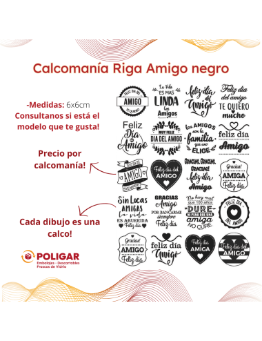 CALCOMANIA RIGA AMIGO NEGRO...