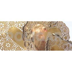 BLONDA BORDADA CORAZON DORADO 20 CM X 100 UNI     