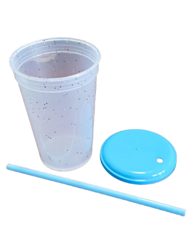 VASO GLITTER CELESTE PASTEL...