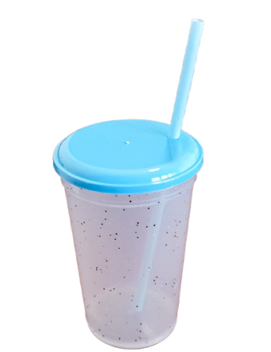 VASO GLITTER CELESTE PASTEL...