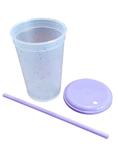 VASO GLITTER LILA PASTEL...
