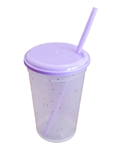 VASO GLITTER LILA PASTEL...