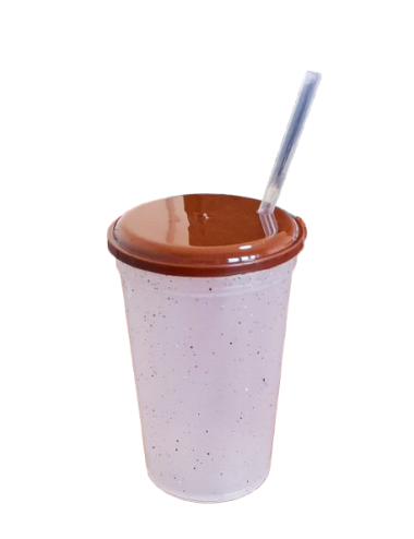 VASO GLITTER MARRON X500ML...