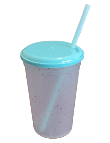 VASO GLITTER VERDE PASTEL...