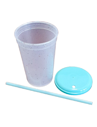 VASO GLITTER VERDE PASTEL...