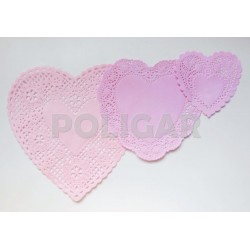 BLONDA BORDADA CORAZON ROSA 20 CM X 100 UNI       