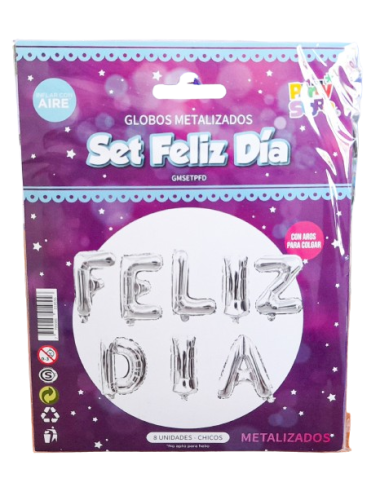 GLOBOS SET FRASE PLATEADA...
