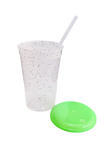 VASO GLITTER VERDE FLUO...