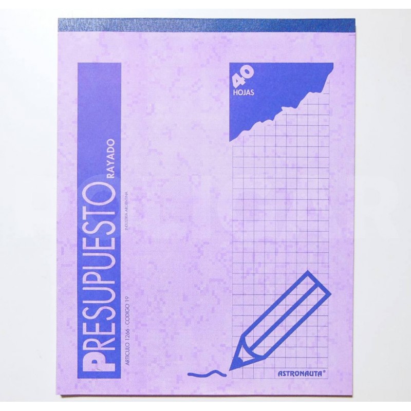 PRESUPUESTO RAYADO 21 X 30 CM 40 HOJAS            