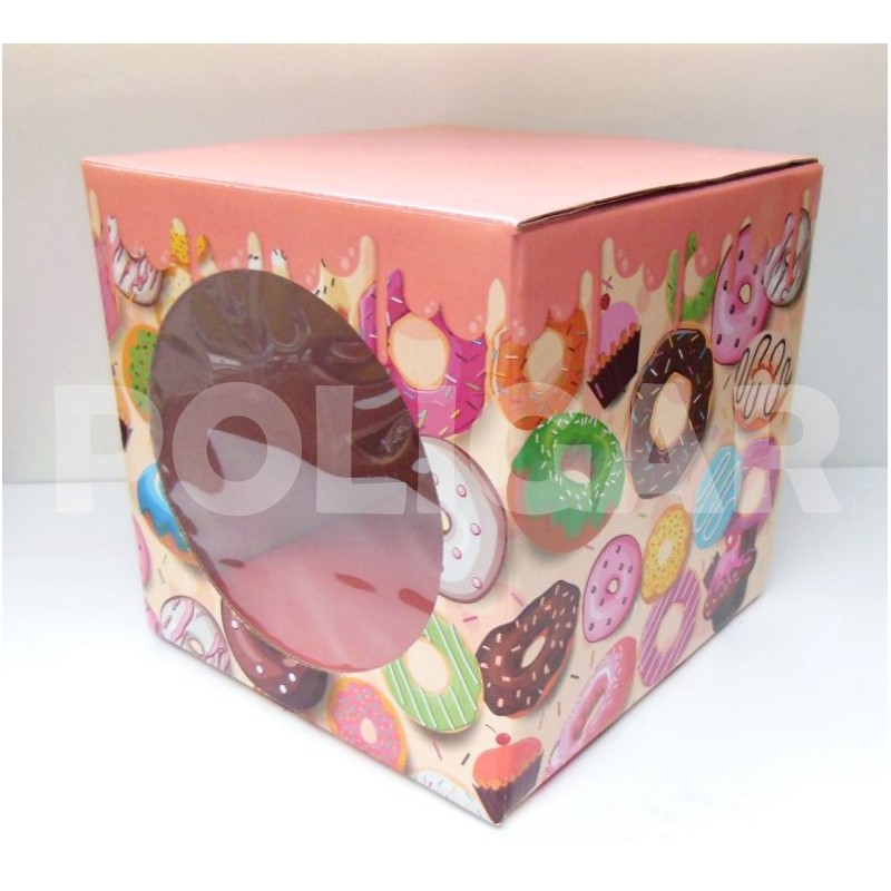 CAJA CUBO C/VENTANA 20 X 20 X 20 GALLETITAS       