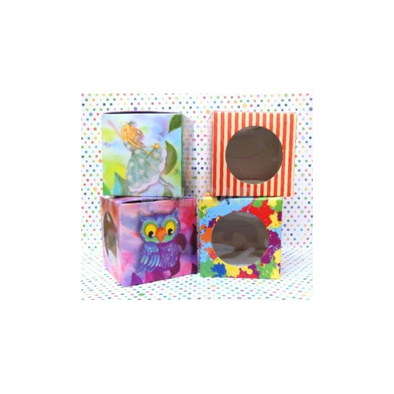 CAJA CUBO C/VENTANA 12 X 12 X 12 BUHO             