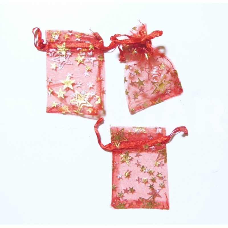 BOLSA DE ORGANZA 5 X 8 C/ESTRELLAS X 10 UNI       