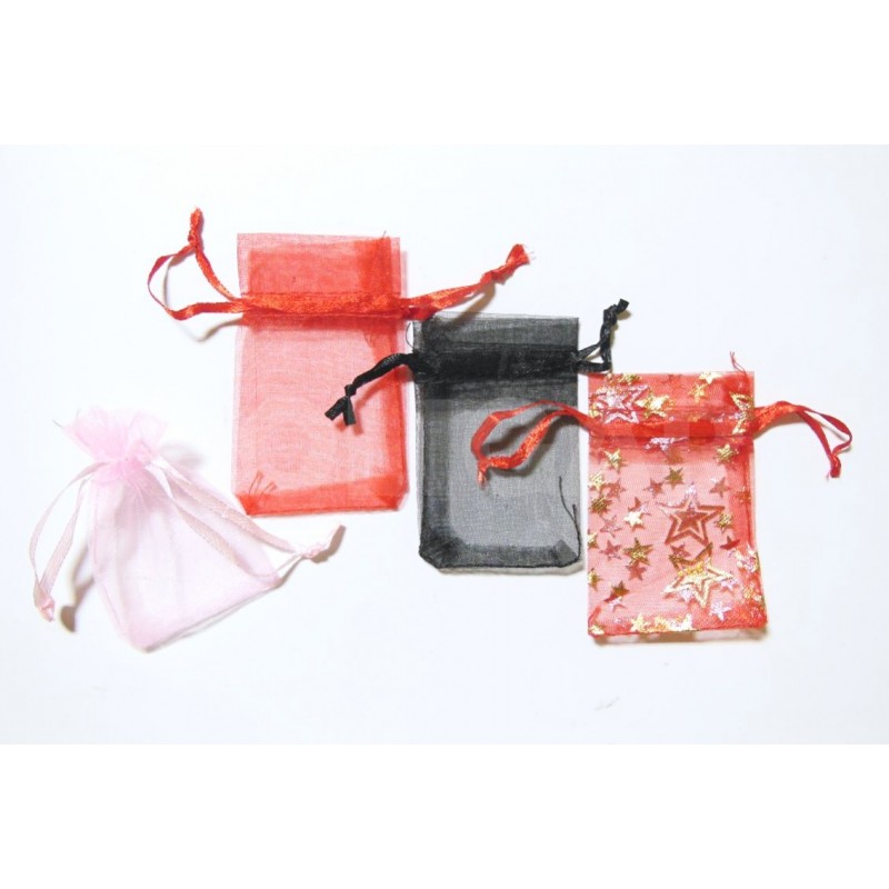 BOLSA DE ORGANZA 5 X 8 ROJA X 10 UNIDADES         