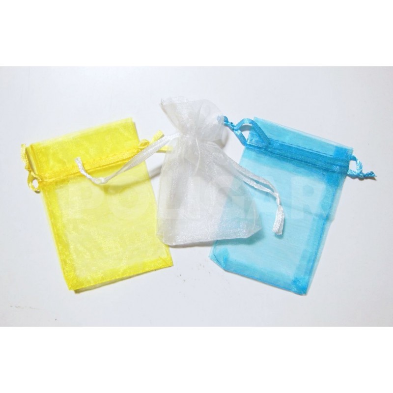 BOLSA DE ORGANZA 7 X 10 AMARILLA X 10 UNIDADES    